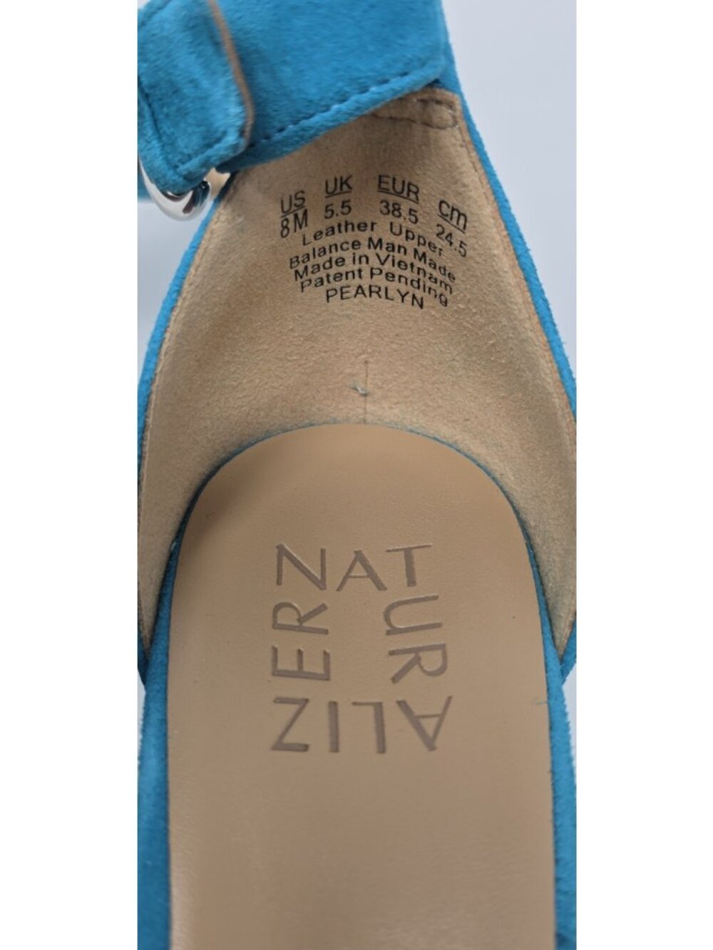 Naturalizer Women's Pearlyn Platform Sandal Blue Suede 8 M - Picture 7 of 8